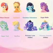 名创优品 小马宝莉“友谊就是魔法”系列魔法瓶盲盒，可爱迷你豆豆娃收藏玩具，精美桌面摆件，女孩生日礼物（1盒，内含3个随机商品） - 彩色 - 查看 3