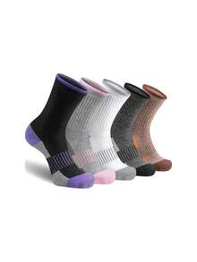 5 Pairs Women Plus Size Socks, Moisture Wicking Crew Socks, Autumn/Winter