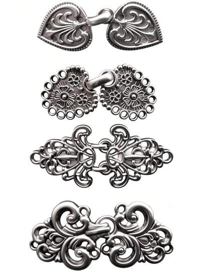 Sweater Swirl Clip, Vintage Shawl Collar Clasp For Cardigan, Dress, Shirt - 4PCS Silver Anti-Slip Clothing Clips For Womenhalloween