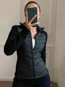 Livesso 女式立领修身夹棉大衣 冬季 - 黑色 - 查看 4