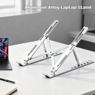 Laptop Stand, Desktop, Multifunctional, Foldable, Portable, Heat Dissipation, Student Friendly, Made Of Aluminum Alloy Material, Securely Fastened And Not Easy To Fall Off, Portable