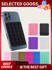 1pc Silicone Suction Cup Phone Case Stand, Suction Cup Phone Holder, Octobuddy, Sticky Phone Stand, Suitable For Smartphones - Multicolor - View 4