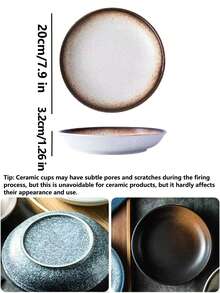 2/4pcs Creative Splatter Ceramic Dinner Plates, 8 Inch, Japanese Style Salad Plate, Breakfast Plate, Round Ceramic Dinner Plate, Minimalist Tableware Set, Dessert Plate, Kitchen & Dining Plate, Bread Plate, Suitable For Home Kitchen, Pasta, Fruit Dessert, Steak, Dining, Kitchen Supplies, Tableware Accessories, Oven & Microwave