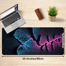 1pc Minimalist Crack Texture Gaming Mouse Pad Multicolor Abstract Mousepad Extended Large Laptop Keyboard Non-Slip Rubber Base With Stitched Edges For Home Office Computer Keyboard Laptop