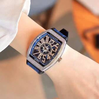 Luxury Oversized Starry Dial Quartz Watch For Women, Fashionable, Waterproof, Calendar, Versatile