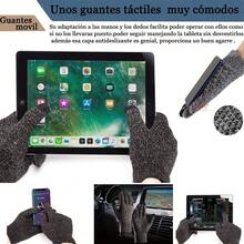 Bufanda y Guantes Tactiles y Calcetines Termica,Gorros  Tejido de Punto y Bufandas Forro de Lana Hombre y Mujer,Regalos Invierno para Nieve Esquiar - Rojo - Ver 4