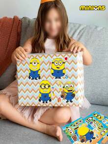 Minions Minions 8/16/24 Pcs Minions Theme Puzzle Stickers Suitable For Birthday Decorations, Cute Big Eyes, Creative Face-Changing Mobile Phone Luggage Stickers DIY Stickers, Suitable For Birthday Parties, Halloween, Christmas, Weddings, Theme Decoration Stickers