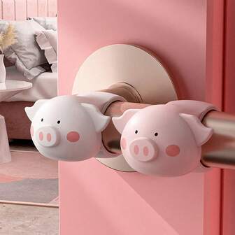 3ชิ้น ที่ครอบลูกบิดประตูซิลิโคน, แผ่นกันกระแทกสร้างสรรค์น่ารัก, อุปกรณ์กันกระแทกด้านหลังประตูห้องนอน, ที่กั้นประตูป้องกันการชนกัน