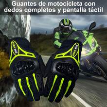 1 Par Guantes Proteccion Para Motocicleta Pantalla Táctil Dededo, Guantes de moto, guantes de moto antideslizantes, pantalla táctil dedo completo nudillos duros guantes de moto, conducción protección completa de los dedos, motocicleta - AMARILLO FLUORESCENTE - Ver 2