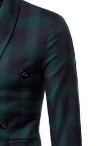 New Autumn Men's Suit, Fashionable Plaid Pattern Gentleman's Suit Jacket - Green - View 5