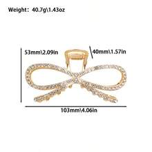 1pc Fashionable Extra Large Rhinestone Bow Hair Claw Clip, Suitable For Wearing, Can Be Given As A Gift Elegant Hair Accessories Elegant Hair Clips Winter Hair Clutch
