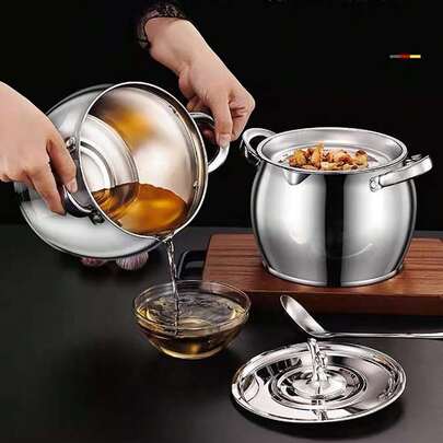 滤油壶1.5L/2L/3.5L不锈钢油壶家用食用油滤网厨房油壶猪油滤网油瓶储油容器