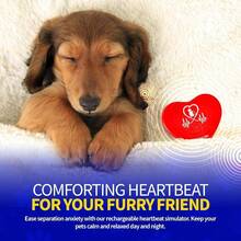Simulador de latido cardaco recargable con para aliviar la ansiedad de mascotas y ayuda calmante para tu gato, gatito, perro y cachorro - Rojo - Ver 5