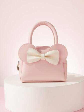 1 pieza Bolso de mano para niñas, con lazo lindo, billetera infantil con cierre de cremallera, adecuado como regalo de cumpleaños para niñas