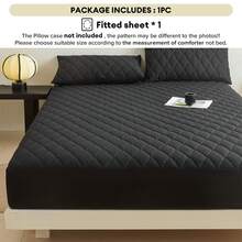 1 pieza Protector de colchón impermeable negro, Sábana ajustable de color clásico (se ajusta a colchones de hasta 30 cm), Capa superior de fibra sintética, Capa inferior de membrana impermeable de TPU acolchada, Relleno de fibra de poliéster, Bloquea el pelo de las mascotas, Adecuado para el cuidado de ancianos (1 pieza de protector de colchón solamente, sin funda de almohada ni almohada incluida)