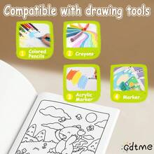 GDTME 24页“可爱奇幻生物”成人涂色书，120克厚纸，7.9x7.9英寸，包含各种奇趣生物图案，是情人节、复活节、妇女节、生日、狂欢节等节日送礼的绝佳选择，也是成人涂色活动、返校用品和学习材料的理想之选。 - 可愛的奇幻生物 - 查看 5