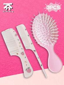 3pcs Unicorn Comb Set, Cartoon Design Air Cushion Brush And Fine Tooth Tail Comb, ABS Handle, Durable Plastic Bristles, Suitable For Children's Daily Hair Care/Styling/Dyeing/Perming, Perfect Gift For Kids - Multicolor - View 15