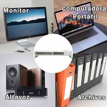 Soporte de Monitor para Escritorio de Computadora como Almacenamiento Organizador, Elevador Monitor Stand Ergonómico de 2 Niveles, Soporte Monitor y Portatil Pantalla Ordenador Mesa - Mediano - Ver 6