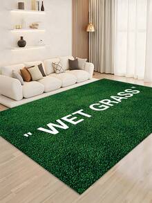 1 tấm thảm trải sàn cao cấp chủ đề đồng cỏ xanh, in chữ cái tiếng Anh, đế TPR có thể giặt được, kiểu dáng hiện đại tối giản, hình chữ nhật, mềm mại, có thể giặt được, thích hợp cho ngoài trời, lối vào, phòng khách, phòng ngủ, phòng giặt, phòng tắm, phòng chơi game, thảm cỡ lớn dùng được cả bốn mùa, trang trí nhà cửa. - Nhiều màu - Xem 1