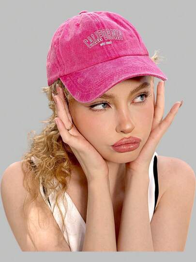 DareSee 1pc California Washed Baseball Cap, Candy-Colored Couple Hat For Outdoors Music-Fest Y2K-Fest Back To School Autumn Winter Gifts Music Fest