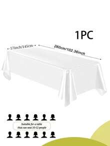 1pc Rectangular Satin Tablecloth 145*180cm/145*260cm, Smooth Fabric Surface, Suitable For Wedding Party Dining Table, Wedding Banquet, Banquet And Party (Multiple Colors Available)