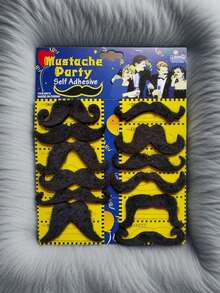 12 件黑色假胡子和眉毛套装 - 成人时尚胡子服装，非常适合万圣节、圣诞节和马拉松派对，派对配饰 | 有趣的设计 | 耐用粘合剂，胡子配件 - 彩色 - 查看 5