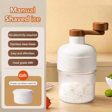 Large-Capacity Shaved Ice Machine And Snow Slush Machine, Multi-Functional Manual Milkshake Machine, Ice Crusher, Ice Maker, Suitable For Making Shaved Ice, Snow Cones, Snow Slush, Etc. For Summer Parties And Kitchen Use (With An Attached Mold)