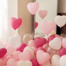 Assorted Festive & Romantic Latex Balloons Set, Excluding Air Pump Including Christmas - Themed And Heart - Shaped Styles, For Holiday & Celebration Events