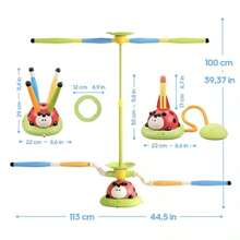 Regalo de Navidad para niños/niños pequeños | 1 pieza Máquina de saltar a la cuerda de 3 en 1 con mariquita | Juguete interactivo de juego sensorial para interiores/exteriores | Conjunto de actividad de plástico verde duradero - Multicolor - Ver 4