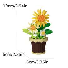 300片DIY永生创意花盆多肉植物积木套装，适合爱好者和收藏家，可作桌面装饰，是送给女孩、情人节、生日或圣诞节的理想礼物。 - 彩色 - 查看 12