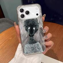 Funda para teléfono con diseño de líneas oscuras y retrato con lágrimas, TPU con orificios grandes, resistente a golpes, compatible con phone 17, 16, 15, 14, 13, 12, 11 Pro y Plus. - Colores mixtos 1 - Ver 4