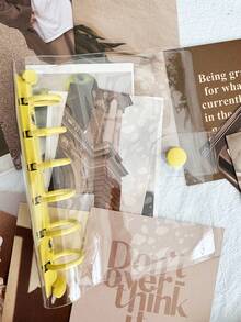 A7 极简透明活页笔记本和计划本、月度网格/横线/空白活页日记本和封面、笔记本套、可再填充活页夹收纳盒、A7 活页日记手册、PVC 活页夹套 - 彩色 - 查看 11