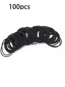 200/100/50/30/20 Pieces Black Hair Ties For Thick And Curly Hair Ponytail Holders Hair Elastic Suitable For Daily Life Hair, Tie Hair, Christmas Make-Up, Bride Make-Up, Outdoor Hair, Shower And Elastic Band Hair Rubber Bands Hair Rope ,Party ,Home,Skincare Accessories
