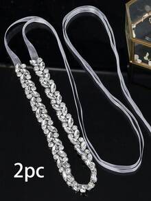 1件镶钻奢华婚纱腰带，手工女士时尚腰带，情人节配饰