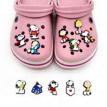 SNOOPY 12 chiếc khuy trang trí hình hoa hoạt hình có thể tháo rời, phụ kiện lỗ giày, kiểu ngẫu nhiên, quà Giáng sinh - Nhiều màu - Xem 2