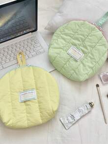 1 buc. Geantă de depozitare minimalistă, matlasată, în formă de coajă moale, culoare solidă, geantă de depozitare portabilă, multifuncțională, cu capacitate mare, pentru călătorii, geantă de mână pentru femei, geantă de căptușeală, geantă de depozitare pentru lenjerie intimă, geantă mică pentru cosmetice, geantă de machiaj, geantă de depozitare pentru îngrijirea pielii, geantă de depozitare pentru absorbante igienice, depozitare pentru prosoape, geantă de depozitare pentru bagaje, articole de călătorie, articole de zi cu zi, cadouri de ziua de naștere, cadouri de Crăciun