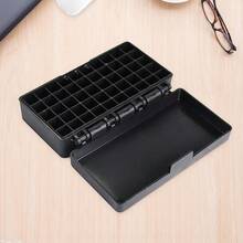 1PC 9mm 50 Round Ammo Storage Case Portable Outdoor Shooting Bullet Storage Box 9mm Submachine Case Universal Black Plastic Case Can Store