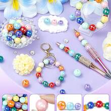 100 piezas/200 piezas Cuentas redondas de resina de unicolor AB de 8 mm en colores mixtos, accesorios de joyería hechos a mano DIY para pulseras, collares, aretes, jarrones, relleno de botellas de deseos