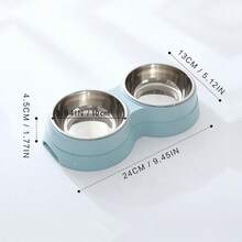 100ml Tazón de acero inoxidable de doble uso para mascotas, bebedero de agua para mascotas, tazón de plástico para perros y gatos - Multicolor - Ver 6