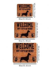 1pc New Dachshund Welcome Doormat, Suitable For Living Room, Bedroom, Indoor - Machine Washable - Flannel Material, Soft Wrapped, Skin-Friendly, No Pilling, Slightly Water-Resistant Easy Care, Odorless - Ideal For Home Decor, Room Decoration