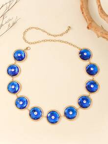 1 قطعة حزام معدني مرصع بالسلاسل على الطراز البوهيمي للنساء، إكسسوارات مجوهرات