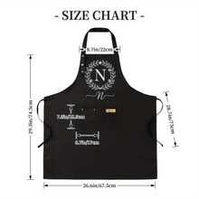 Funny Adjustable Black Chef Apron With Pockets - Heavy-Duty Kitchen Bib Apron For Men & Women, Unisex Cooking, BBQ, Grilling, Baking - Ideal Gift For Christmas, Father'S Day, Birthday, Anniversary - Durable & Easy-Clean With Adjustable Waist & Chest Pockets, Stylish Chef Design For Home Cooks & Professional Chefs - Perfect For Cooking, Grilling And Baking - Fun And Functional With Golden-Toned Hardware, Ideal For Casual Or Formal Use - Great Gift For Culinary Enthusiasts, Personalised - 黑色 - 查看 4