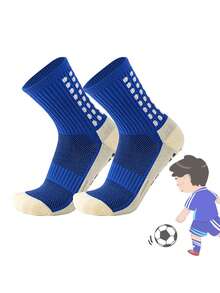 1/5 Pairs Kids/Teens Sports Socks, Colorblock Football/Basketball/Cycling Crew Socks, Non-Slip Athletic Socks