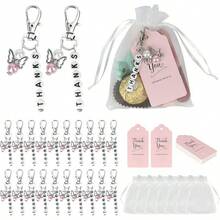 Llaveros de Ángel, Colgante de Angel, Llavero de Angel con  Bolsas Regalo de Organza y Etiquetas de Agradecimiento, Regalo Detalles para Invitados de Boda, Cumpleaños, Fiesta, Bautizos , - Rosa - Ver 13