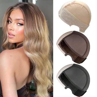 1 件可调节瑞士蕾丝假发夹帽，4x5 透明防滑弹性头带，适合女士，舒适耳部设计假发夹