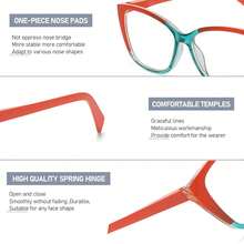 5 Pairs Women's Cat-Eye Reading Glasses, Y2K Fashion Reading Glasses, Dopamine Color Matching, Classic Solid Colors And Unique Leopard Print Patterns, Suitable For All Seasons. Stylish Computer Reading Glasses With Clear Magnification Of +1.0 To +4.0 Degrees, Easily Adapt To Daily Casual And Formal Occasions, And Long-Term Wear Does Not Cause Pressure. They Are Ideal For Reading, Office, And Other Scenes. Add A Touch Of Color To Your Autumn And Winter Outfits. - Nhiều màu - Xem 2