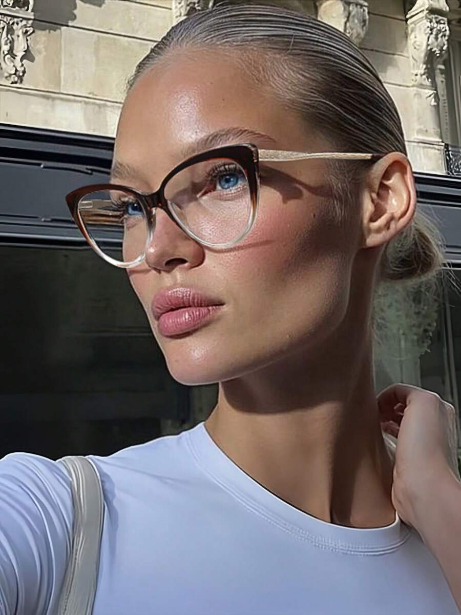 1pc Cat Eye Oval Frame Fashion EyeGlasses Accessories For A Vintage Look Clear Glasses Accessories Blue Light Glasses Accessories For Women