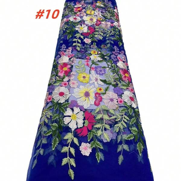 Latest French Tulle Net Lace Material With 3D Flower African Lace Fabric Embroidery Nigerian Lace Fabrics For Wedding Dress Sewing