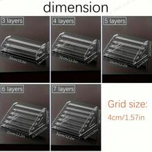 3-7 stöckiger Acryl Ausstellungsständer - Multifunktionale Make-up Organizer Box - Mehrschichtige Make-up Aufbewahrungsbox für Lidschatten, Nagellack usw. - Leichtgewichtig, ohne Montage - Ideal für Badezimmer Waschtisch, Make-up Tasche, Reiseutensilien - Transparent - Übersicht 3