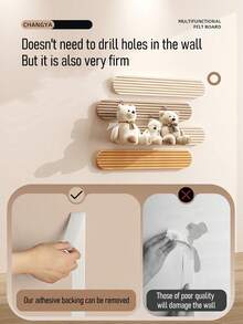 4pcs Set Decorative Bulletin Board, Self-Adhesive Wall Memo Board, Nordic Minimalist Felt Combination Display Board, Reusable Home/Office/Classroom Photo Wall Message Board, Polyester Felt Pin Board For Room Decor, Office Memo, Study Reminder, Entryway Key Holder, Vanity Jewelry Organizer - Stripe - View 8